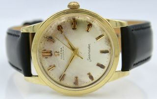 Vintage 1958 14K Gold Omega Seamaster Watch Automatic Men ' s GX6546 Cal.  500 4