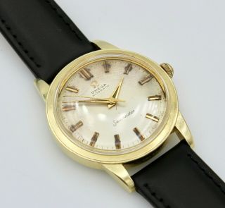 Vintage 1958 14K Gold Omega Seamaster Watch Automatic Men ' s GX6546 Cal.  500 6