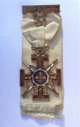 Antique Masonic 33rd Degree Scottish Rite Jewel 14k R.  H.  Munger Medal Eagle 1911 11
