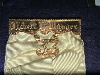 Antique Masonic 33rd Degree Scottish Rite Jewel 14k R.  H.  Munger Medal Eagle 1911 9