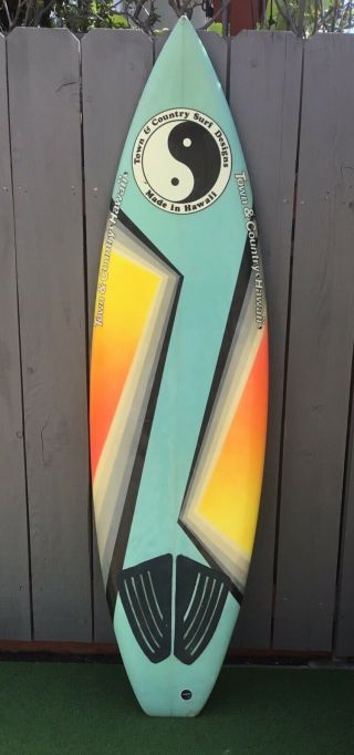 Town & Country Surfboard Vintage Hawaii 6’4” Bf