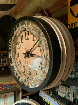 Vintage Antique Electric Neon Clock 1930s 3