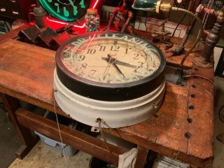 Vintage Antique Electric Neon Clock 1930s 9