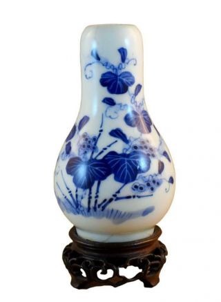 Antique 19th Century Chinese Porcelain Blue & White Small Vase