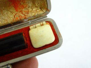 Old Chinese Cased Travelling Bakelite Chop Wax Seal China Early 20th Century 3