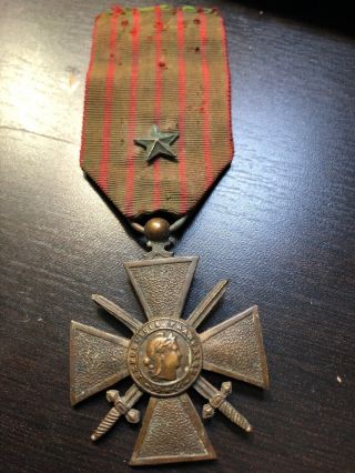 Ww1 1914 - 1917 Croix De Guerre Military Medal With Star