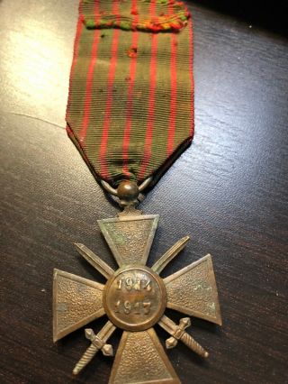 Ww1 1914 - 1917 Croix De Guerre Military Medal With Star 2