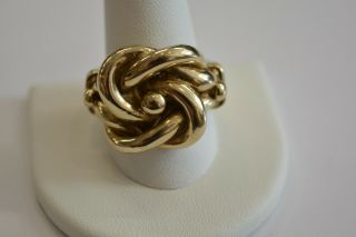 A Stunning Antique Edwardian C1905 English Rose Gold Knot Keepers Ring 28.  5 Gram