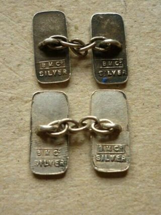 VINTAGE SILVER ENAMEL CUFFLINKS ANCIENT ORDER OF FROTH BLOWERS A.  O.  F.  B.  c1920 ' s 5