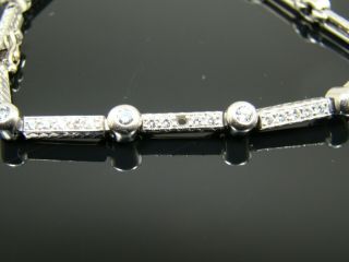 Antique Art Deco Platinum Diamond Bracelet 7.  5 