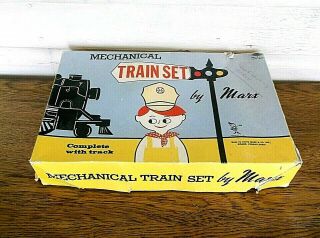 Vintage Marx Mechanical Train Set With Key And Box