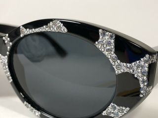 Vintage Versace 480 Sunglasses Cat Eye Swarovski Crystal Medusa Rare Italy Glam 3