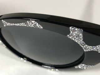 Vintage Versace 480 Sunglasses Cat Eye Swarovski Crystal Medusa Rare Italy Glam 4