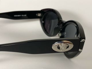 Vintage Versace 480 Sunglasses Cat Eye Swarovski Crystal Medusa Rare Italy Glam 7