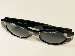 Vintage Versace 480 Sunglasses Cat Eye Swarovski Crystal Medusa Rare Italy Glam 9
