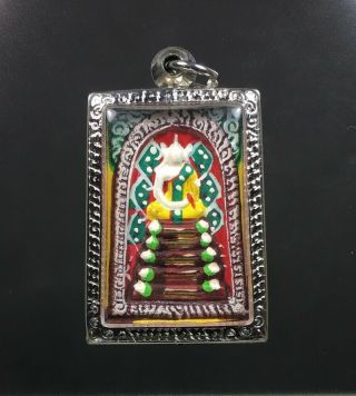 Phra Somdej Lp Koon Embed 21 Takrut Pendant Talisman Thai Amulet