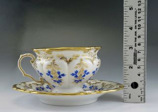 24pc Antique c1845 KPM German Porcelain China Blue Gold Tea Cups & Saucers 4