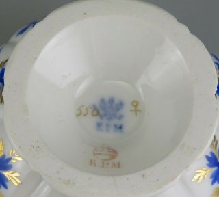 24pc Antique c1845 KPM German Porcelain China Blue Gold Tea Cups & Saucers 6