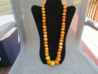 Large Antique Natural Baltic Amber Bead Necklace Estate Fresh 179 Grams