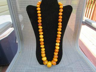 Large Antique Natural Baltic Amber Bead Necklace Estate Fresh 179 Grams 8