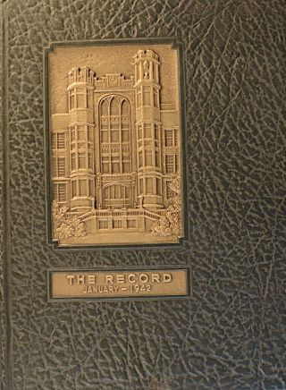 1942 Frankford High School Yearbook " The Record " Philadelphia Pa Unique 3d Cover