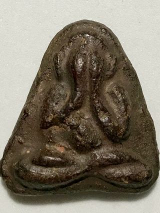 Phra Pidta Lp Kron Rare Old Thai Buddha Amulet Pendant Magic Ancient Idol 147
