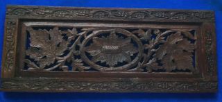 Fine Vintage Chinese / Indian Hand Carved Wooden Panel - Asian