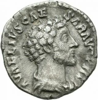 Ancient Rome 154 Ad Marcus Aurelius Caesar Minerva Owl Silver Denarius