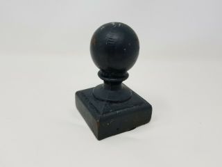 Antique Round Cast Iron Ball Hitching Post Finial Cap Fence Topper 2