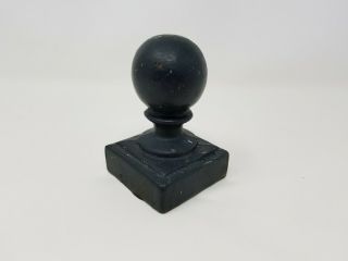 Antique Round Cast Iron Ball Hitching Post Finial Cap Fence Topper 3