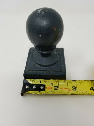 Antique Round Cast Iron Ball Hitching Post Finial Cap Fence Topper 7