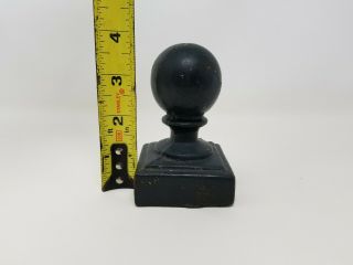 Antique Round Cast Iron Ball Hitching Post Finial Cap Fence Topper 8