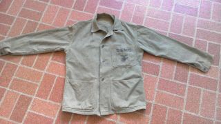 Vtg Ww2 Wwii Usmc Hbt Herringbone Marines Shirt Jacket Utility Stenciled Named