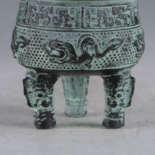 Ancient Bronze Exquisite Dragon Incense Burner QT0007 3