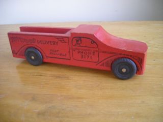 Vintage Ww2 Era Slik Toy Toywood Wood Delivery Pick Up Truck /wyandotte