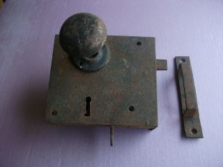 Carpenter & Co Style Antique Rim Lock Set With Latch - Gate Or Door