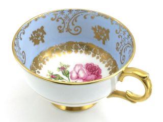 Vintage Windsor Hand Painted Pink Rose Gold Gilt Tea Cup Saucer Bone China K240 6