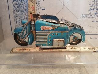 Tin Toy Gama 125 Wind Up Motorcycle Germany,  For Restaurarion Or Sparepart