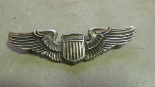 Wwii 3 " Pilot Wing Pin - Sterling Silver - Ns Meyer Inc.  N.  Y