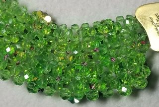 Coppola e Toppo 1960 ' s Murano Glass Cut Green & Dicroic Flowers Choker Necklace 9