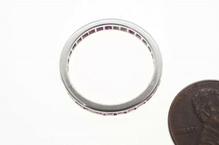 ANTIQUE ART DECO PERIOD PLATINUM RUBY ETERNITY RING c1920/30 ' s 5