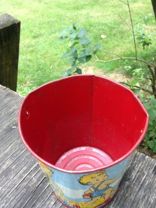 vintage ohio art tin metal toy sand beach pail collectible water play bucket 7