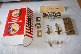 Weiser Brass Combo Entrance Lock Set 2 - Locks  (made In Usa)