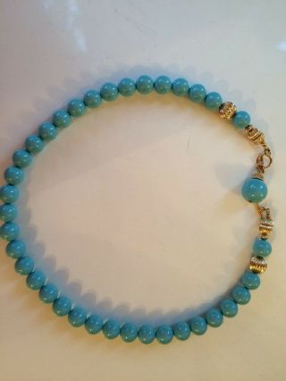 Fabulous Persian Turquoise 18k Gold Necklace