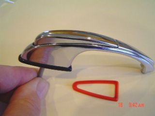 Vintage Nos Chrome Push Button Cabinet Door Latch Pull Handle Red & Black Bases