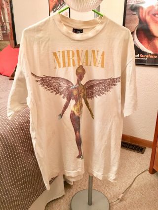 Vintage Nirvana In Utero Band T - Shirt - Giant Label VTG 90s 1993 6