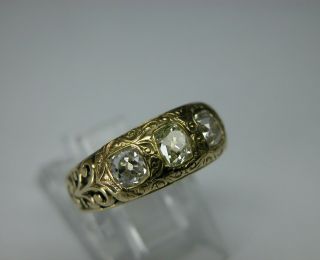 Antique Victorian 18k Gold Old Cut Diamond Wedding Band Ring