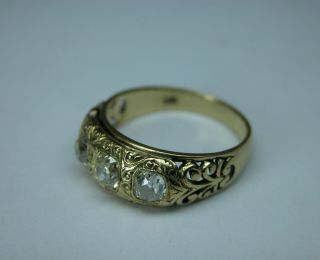ANTIQUE VICTORIAN 18K GOLD OLD CUT DIAMOND WEDDING BAND RING 5