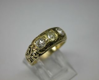 ANTIQUE VICTORIAN 18K GOLD OLD CUT DIAMOND WEDDING BAND RING 6