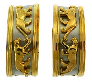 Cartier Yellow Gold Hoop Earrings Authentic Signed